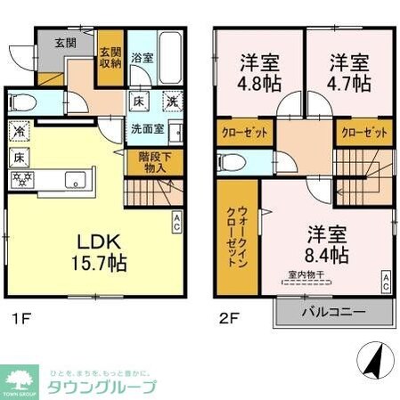 大野町2丁目戸建貸家の物件間取画像